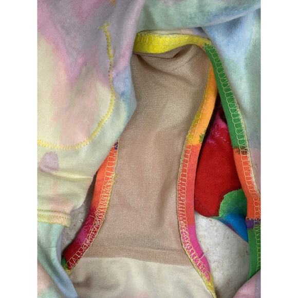 Keiko VTG Pink One Piece Swimsuit Skirt Set Abstract Colorful Vibrant Sz L - Picture 6 of 16